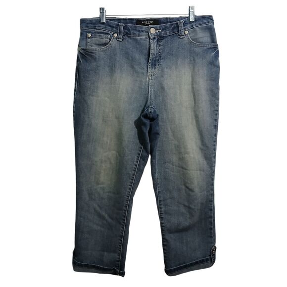 Nine West Denim - Nine West West End Fit Crop Women 12 Blue Cuffed Mid Rise Jeans